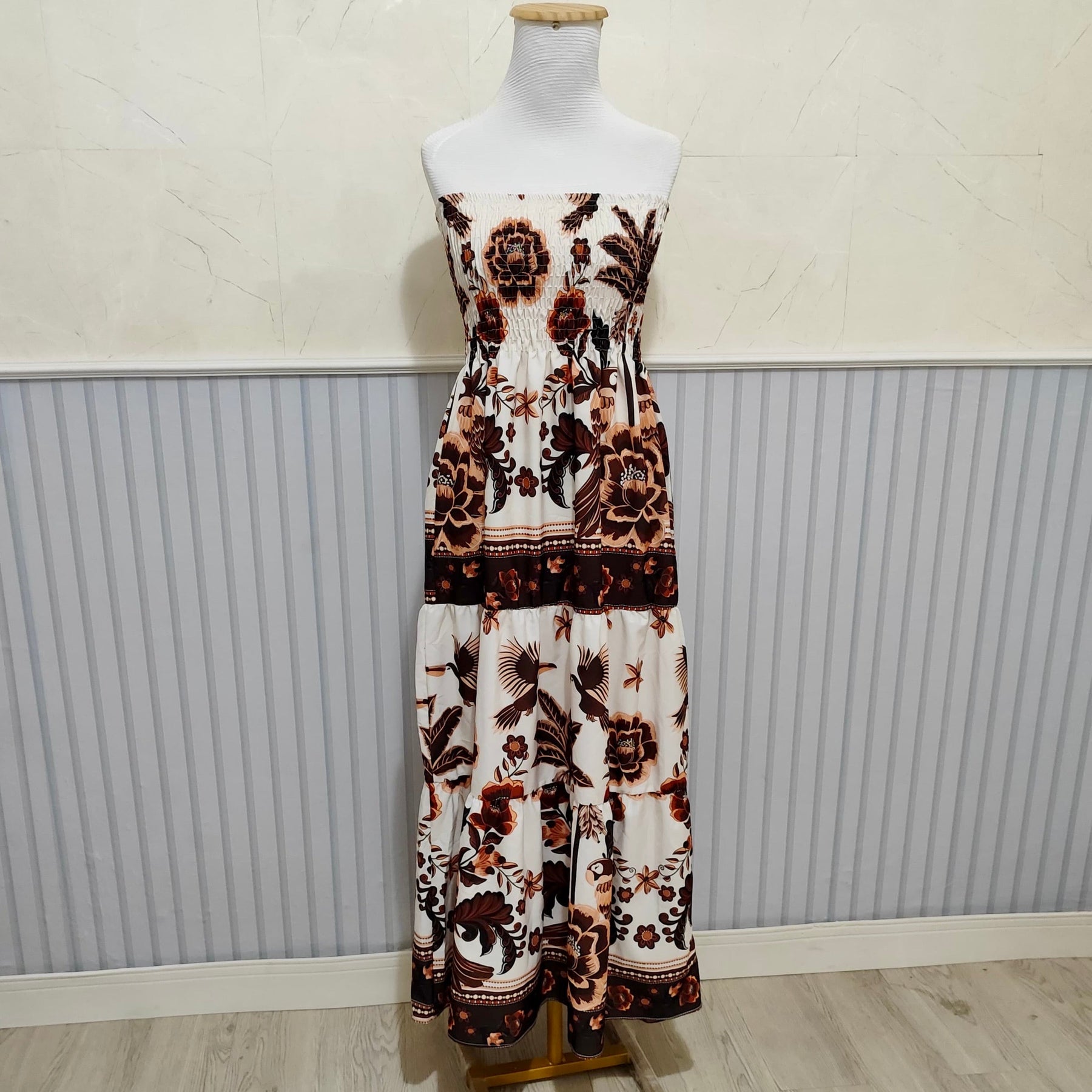 Vestido Longo Lastex Lauren Crepe de Seda