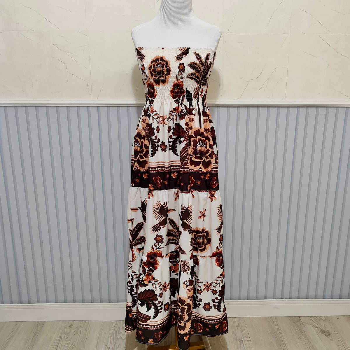 Vestido Longo Lastex Lauren Crepe de Seda