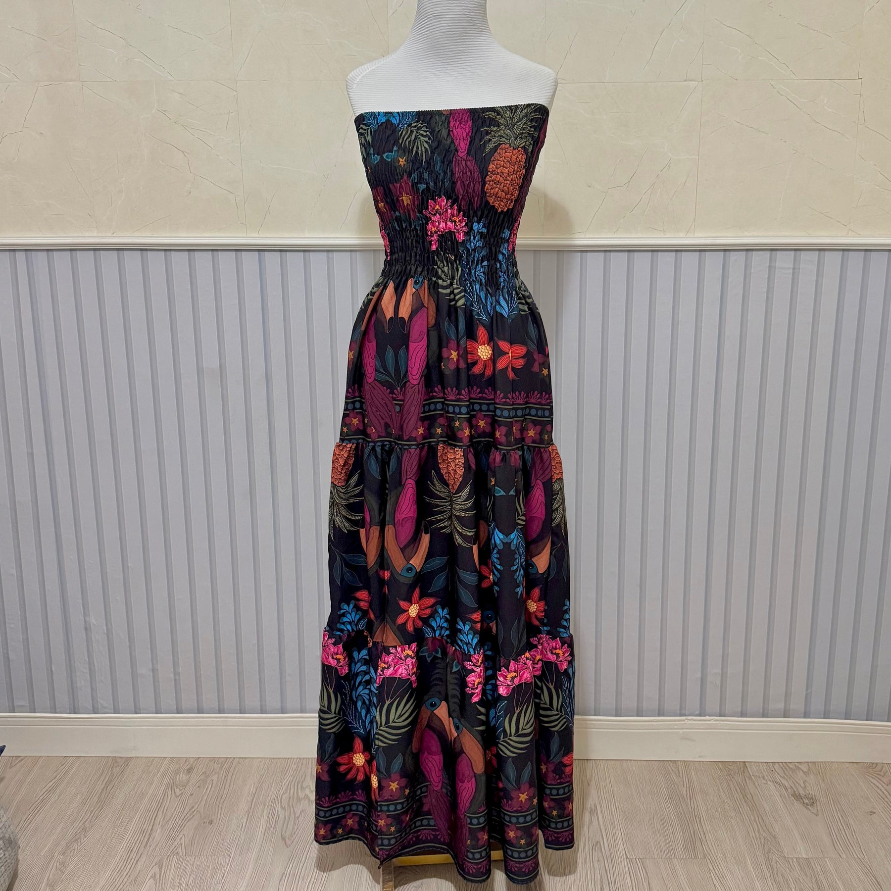 Vestido Longo Lastex Lauren Crepe de Seda