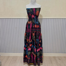 Vestido Longo Lastex Lauren Crepe de Seda