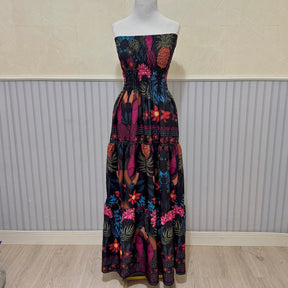 Vestido Longo Lastex Lauren Crepe de Seda