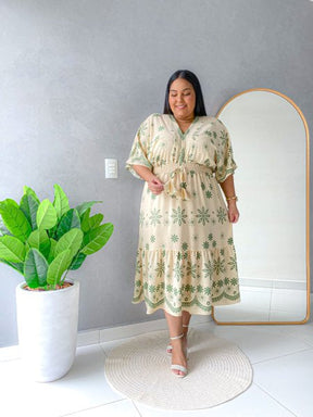 Vestido Midi com Estampa Floral