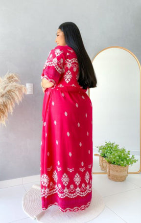 Vestido Chemise Longo na cor Rosa