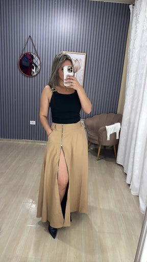 Saia Longa Zíper Bia